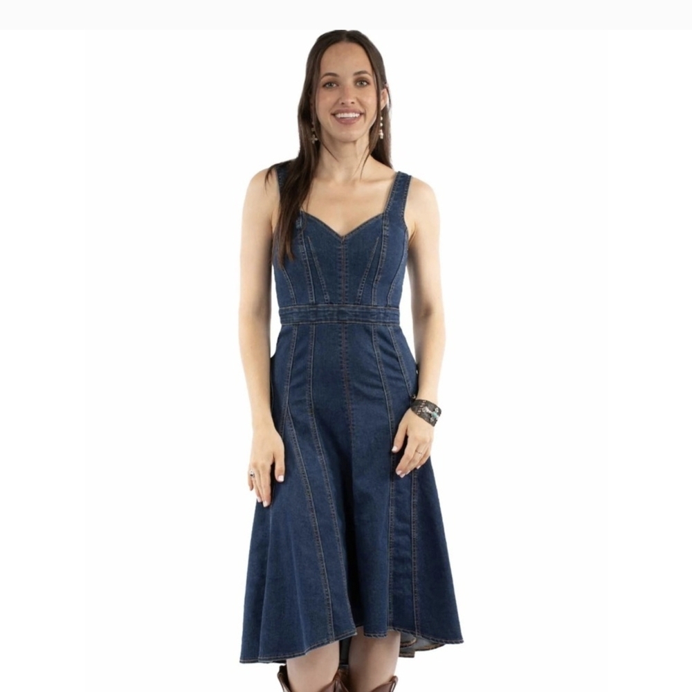 Tractr Women's Blue Denim Dress